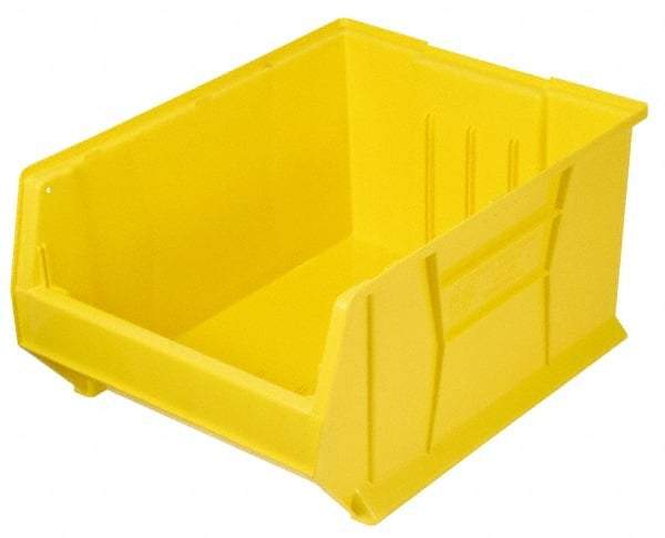 Quantum Storage - 100 Lb. Load Capacity, 23-7/8" Deep, Yellow Polypropylene Hopper Stacking Bin - 12" High x 18-1/4" Wide x 23-7/8" Long - Benchmark Tooling