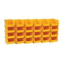 Quantum Storage - 10 Lb. Load Capacity, 5-3/8" Deep, Yellow Polypropylene Hopper Stacking Bin - 3" High x 4-1/8" Wide x 5-3/8" Long - Benchmark Tooling