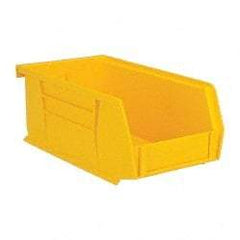 Quantum Storage - 10 Lb. Load Capacity, 7-3/8" Deep, Yellow Polypropylene Hopper Stacking Bin - 3" High x 4-1/8" Wide x 7-3/8" Long - Benchmark Tooling