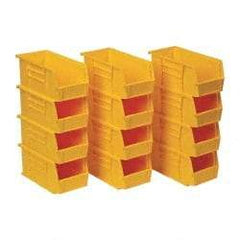 Quantum Storage - 30 Lb. Load Capacity, 10-7/8" Deep, Yellow Polypropylene Hopper Stacking Bin - 5" High x 5-1/2" Wide x 10-7/8" Long - Benchmark Tooling