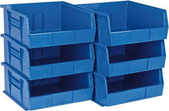 Quantum Storage - 50 Lb. Load Capacity, 10-7/8" Deep, Blue Polypropylene Hopper Stacking Bin - 5" High x 11" Wide x 10-7/8" Long - Benchmark Tooling