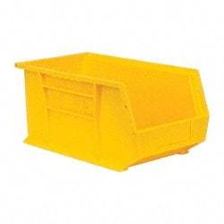 Quantum Storage - 60 Lb. Load Capacity, 14-3/4" Deep, Yellow Polypropylene Hopper Stacking Bin - 7" High x 8-1/4" Wide x 14-3/4" Long - Benchmark Tooling