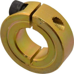 Climax Metal Products - 3/4" Bore, Steel, One Piece One Piece Split Shaft Collar - 1-1/2" Outside Diam, 1/2" Wide - Benchmark Tooling