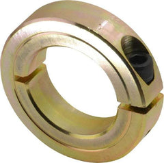 Climax Metal Products - 1-1/4" Bore, Steel, One Piece One Piece Split Shaft Collar - 2-1/16" Outside Diam, 1/2" Wide - Benchmark Tooling