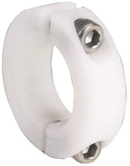 Climax Metal Products - 1-1/2" Bore, Plastic, Two Piece Clamping Shaft Collar - 2-3/8" Outside Diam, 9/16" Wide - Benchmark Tooling