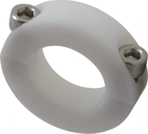 Climax Metal Products - 1" Bore, Plastic, Two Piece Clamping Shaft Collar - 1-3/4" Outside Diam, 1/2" Wide - Benchmark Tooling