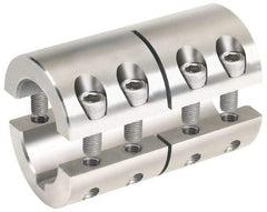 Climax Metal Products - 1 x 1/2" Bore, Stainless Steel, With Keyway Two Piece Split Shaft Collar - 1-3/4" Outside Diam, 3" Wide - Benchmark Tooling