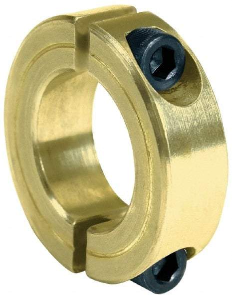 Climax Metal Products - 1-9/16" Bore, Steel, Two Piece Clamping Shaft Collar - 2-3/8" Outside Diam, 9/16" Wide - Benchmark Tooling