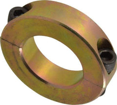 Climax Metal Products - 1-3/16" Bore, Steel, Two Piece Clamping Shaft Collar - 2-1/16" Outside Diam, 1/2" Wide - Benchmark Tooling