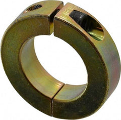 Climax Metal Products - 1-3/8" Bore, Steel, Two Piece Clamping Shaft Collar - 2-1/4" Outside Diam, 9/16" Wide - Benchmark Tooling