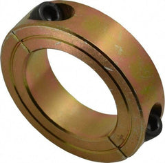 Climax Metal Products - 1-7/16" Bore, Steel, Two Piece Clamping Shaft Collar - 2-1/4" Outside Diam, 9/16" Wide - Benchmark Tooling