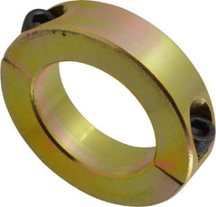 Climax Metal Products - 1-1/2" Bore, Steel, Two Piece Clamping Shaft Collar - 2-3/8" Outside Diam, 9/16" Wide - Benchmark Tooling