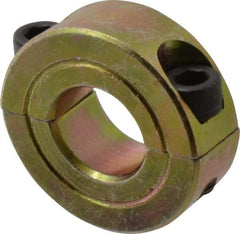 Climax Metal Products - 9/16" Bore, Steel, Two Piece Clamping Shaft Collar - 1-1/8" Outside Diam, 7/16" Wide - Benchmark Tooling