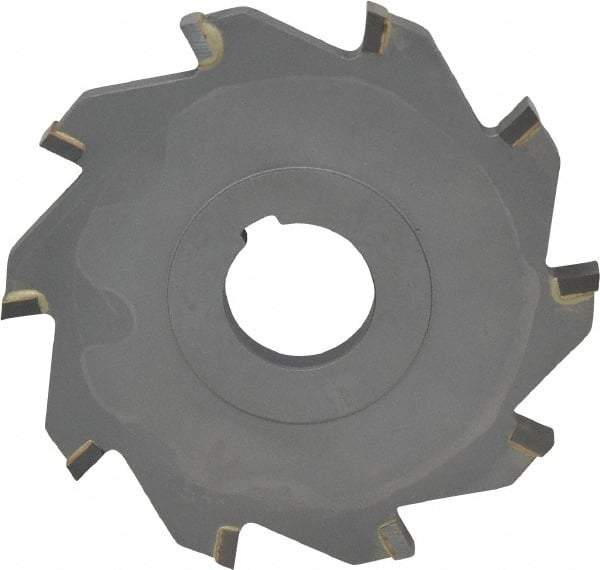 Made in USA - 4" Diam x 5/16" Width of Cut, 10 Teeth, Carbide Tipped Side Milling Cutter - Straight Teeth, Uncoated - Benchmark Tooling