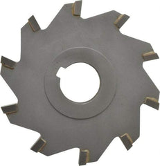 Made in USA - 4" Diam x 1/2" Width of Cut, 10 Teeth, Carbide Tipped Side Milling Cutter - Straight Teeth, Uncoated - Benchmark Tooling