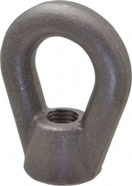 Gibraltar - 10,600 Lb Capacity, 3/4-10 Thread, Self Colored, Carbon Steel Heavy Duty Lifting Eye Nut - Grade C-1030, 3-7/8" High, 1-1/2" Inside & 3" Outside Eye Diam, 3" Bell/Base Width - Benchmark Tooling