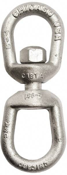 Gibraltar - 5, 200 Lbs. Load Limit, 7-7/8 Inches Long x 5/8 Inch Diameter Oval Eye Swivel - 1-3/4 Inch Inside Width, 3 Inch Outside Width, 3/4 Inch Pin Diameter, 6-5/8 Inch Reach, 2-3/8 Inch Lower Eye Inside Height, 1-1/2 Inch Upper Eye Inside Height - Benchmark Tooling