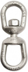 Gibraltar - 850 Lbs. Load Limit, 3-7/16 Inches Long x 1/4 Inch Diameter Oval Eye Swivel - 3/4 Inch Inside Width, 1-1/4 Inch Outside Width, 5/16 Inch Pin Diameter, 2-15/16 Inch Reach, 1-1/16 Inch Lower Eye Inside Height, 5/8 Inch Upper Eye Inside Height - Benchmark Tooling