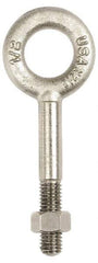 Gibraltar - 1,200 Lb Capacity, Stainless Steel, 3/8 Thread, Fixed Lifting Eye Bolt - Partially Threaded, 4-1/4" Shank, 2" Thread Length, No Shoulder - Benchmark Tooling