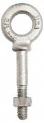 Gibraltar - 6,000 Lb Capacity, Steel, 3/4-10 Thread, Fixed Lifting Eye Bolt - Fully Threaded, 2-1/2" Shank, 2-1/2" Thread Length, Shoulder - Benchmark Tooling