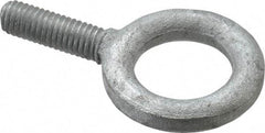 Gibraltar - 1,400 Lb Capacity, Forged Steel, 3/8-16 Thread, Fixed Lifting Eye Bolt - Fully Threaded, 1-1/4" Shank, 1-1/4" Thread Length, No Shoulder - Benchmark Tooling