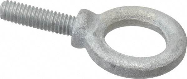 Gibraltar - 900 Lb Capacity, Forged Steel, 5/16-18 Thread, Fixed Lifting Eye Bolt - Fully Threaded, 1-1/8" Shank, 1-1/8" Thread Length, Shoulder - Benchmark Tooling