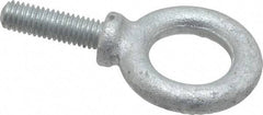 Gibraltar - 1,400 Lb Capacity, Forged Steel, 3/8-16 Thread, Fixed Lifting Eye Bolt - Fully Threaded, 1-1/4" Shank, 1-1/4" Thread Length, Shoulder - Benchmark Tooling