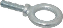 Gibraltar - 1,400 Lb Capacity, Forged Steel, 3/8-16 Thread, Fixed Lifting Eye Bolt - Fully Threaded, 1-1/4" Shank, 1-1/4" Thread Length, Shoulder - Benchmark Tooling