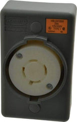 Hubbell Wiring Device-Kellems - 125/250 VAC, 20 Amp, L14-20R NEMA, Self Grounding Receptacle - 3 Poles, 4 Wire, Female End, Gray - Benchmark Tooling