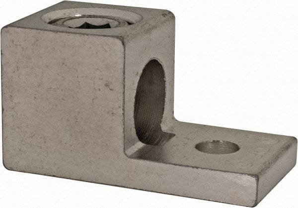 Thomas & Betts - 6 AWG Noninsulated Square Ring Terminal - 5/16" Stud, 2" OAL x 1" Wide, Tin Plated Aluminum Contact - Benchmark Tooling