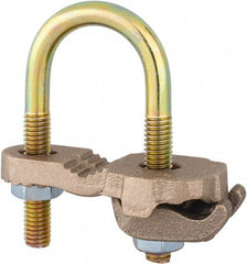 Thomas & Betts - 4 to 4/0 AWG Compatible U-bolt Rod Clamp - Bronze, CSA Certified, UL File E3060, UL Listed - Benchmark Tooling