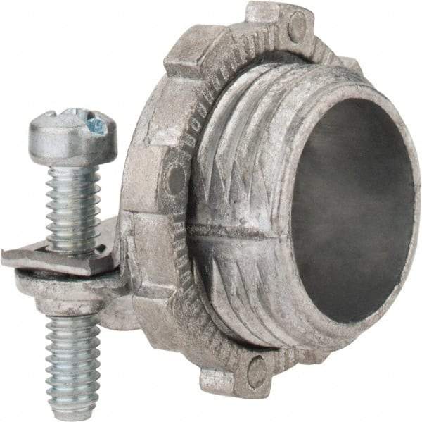 Thomas & Betts - 3/8" Trade, Die Cast Zinc Squeeze Clamp Straight Conduit Connector - Noninsulated - Benchmark Tooling