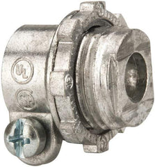 Thomas & Betts - 3/8" Trade, Die Cast Zinc Squeeze Clamp Straight FMC Conduit Connector - Noninsulated - Benchmark Tooling