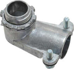 Thomas & Betts - 1/2" Trade, Die Cast Zinc Squeeze Clamp Angled FMC Conduit Connector - Noninsulated - Benchmark Tooling