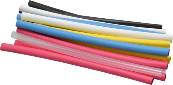3M - 6" Long, 2:1, Polyolefin Heat Shrink Electrical Tubing - Black, Blue, Clear, Green, Red, White, Yellow - Benchmark Tooling