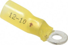 3M - 12-10 AWG Partially Insulated Crimp Connection Circular Ring Terminal - #8 Stud, 1.1" OAL x 0.38" Wide, Copper Contact - Benchmark Tooling