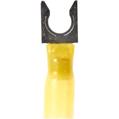 3M - 1/4" Stud, 12 to 10 AWG Compatible, Partially Insulated, Crimp Connection, Locking Fork Terminal - Benchmark Tooling