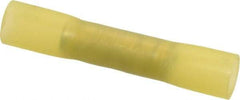 3M - 12 to 10 AWG Compatible, Heat Shrink & Nylon Fully Insulated, Crimp-On Butt Splice Terminal - 2 Wire Entries, 1-1/2" OAL, Yellow - Benchmark Tooling