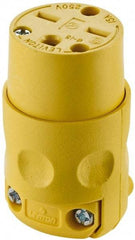 Leviton - 250 VAC, 15 Amp, 6-15R NEMA, Straight, Self Grounding, Commercial Grade Connector - 2 Pole, 3 Wire, 3 Phase, PVC, Yellow - Benchmark Tooling