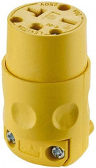 Leviton - 250 VAC, 20 Amp, 6-20R NEMA, Straight, Self Grounding, Commercial Grade Connector - 2 Pole, 3 Wire, 3 Phase, PVC, Yellow - Benchmark Tooling