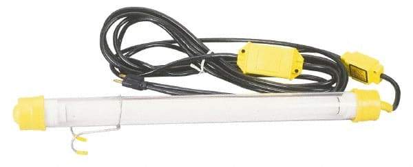 Made in USA - 120 Volt, 15 Watt, Electric, Fluorescent Portable Hook Work Light - 50' Cord, 1 Head - Benchmark Tooling