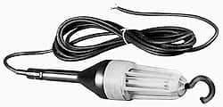 Made in USA - 13 Watt, Electric, Fluorescent Portable Hook Work Light - 25' Cord, 1 Head, 900 Lumens - Benchmark Tooling