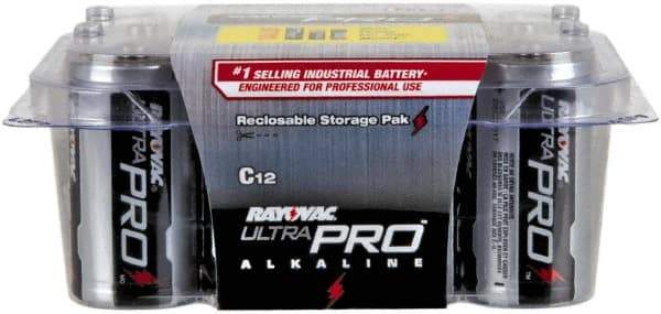 Rayovac - Size C, Alkaline, 12 Pack, Standard Battery - 1.5 Volts, Button Tab Terminal - Benchmark Tooling