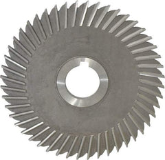 Made in USA - 6" Blade Diam x 7/32" Blade Thickness, 1-1/4" Hole, 48 Teeth, High Speed Steel Side Chip Saw - Straight Tooth, Arbor Connection, Right Hand Cut, Uncoated, with Keyway - Benchmark Tooling