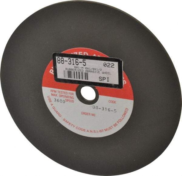 Made in USA - 6" Diam x 1/2" Hole x 1/8" Thick, 80 Grit Surface Grinding Wheel - Aluminum Oxide/Silicon Carbide Blend, Medium Grade, 3,600 Max RPM - Benchmark Tooling