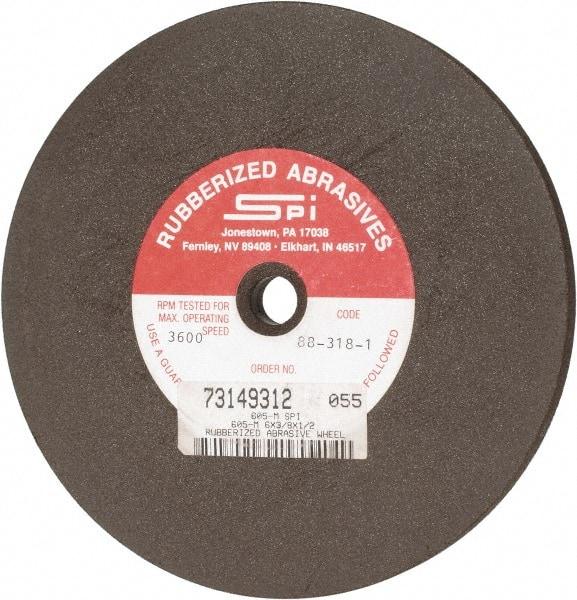 Made in USA - 6" Diam x 1/2" Hole x 3/8" Thick, 80 Grit Surface Grinding Wheel - Aluminum Oxide/Silicon Carbide Blend, Medium Grade, 3,600 Max RPM - Benchmark Tooling