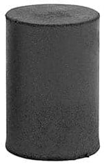 Made in USA - 7/8" Max Diam x 1" Long, Cylinder, Rubberized Point - Coarse Grade, Silicon Carbide, 1/4" Arbor Hole, Unmounted - Benchmark Tooling