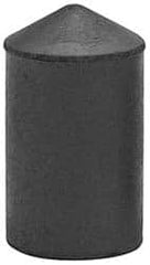 Made in USA - 1" Max Diam x 1-3/4" Long, Cone, Rubberized Point - Coarse Grade, Silicon Carbide, 1/4" Arbor Hole, Unmounted - Benchmark Tooling