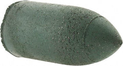 Made in USA - 7/8" Max Diam x 1-3/4" Long, Cone, Rubberized Point - Coarse Grade, Silicon Carbide, 1/4" Arbor Hole, Unmounted - Benchmark Tooling