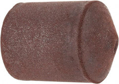 Made in USA - 7/8" Max Diam x 1-1/4" Long, Cone, Rubberized Point - Fine Grade, Silicon Carbide, 1/4" Arbor Hole, Unmounted - Benchmark Tooling
